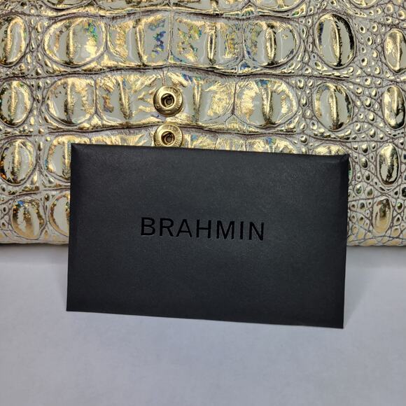 BRAHMIN Veronica Hologram Melbourne Gold Wallet Genuine Leather Iridescent NWT - Picture 11 of 12